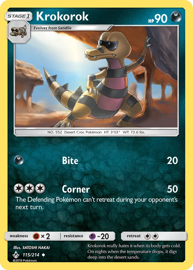2019 Unbroken Bonds Krokorok #115/214 Uncommon card image