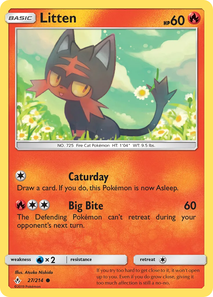 2019 Unbroken Bonds Litten Common #026/214 Common card image