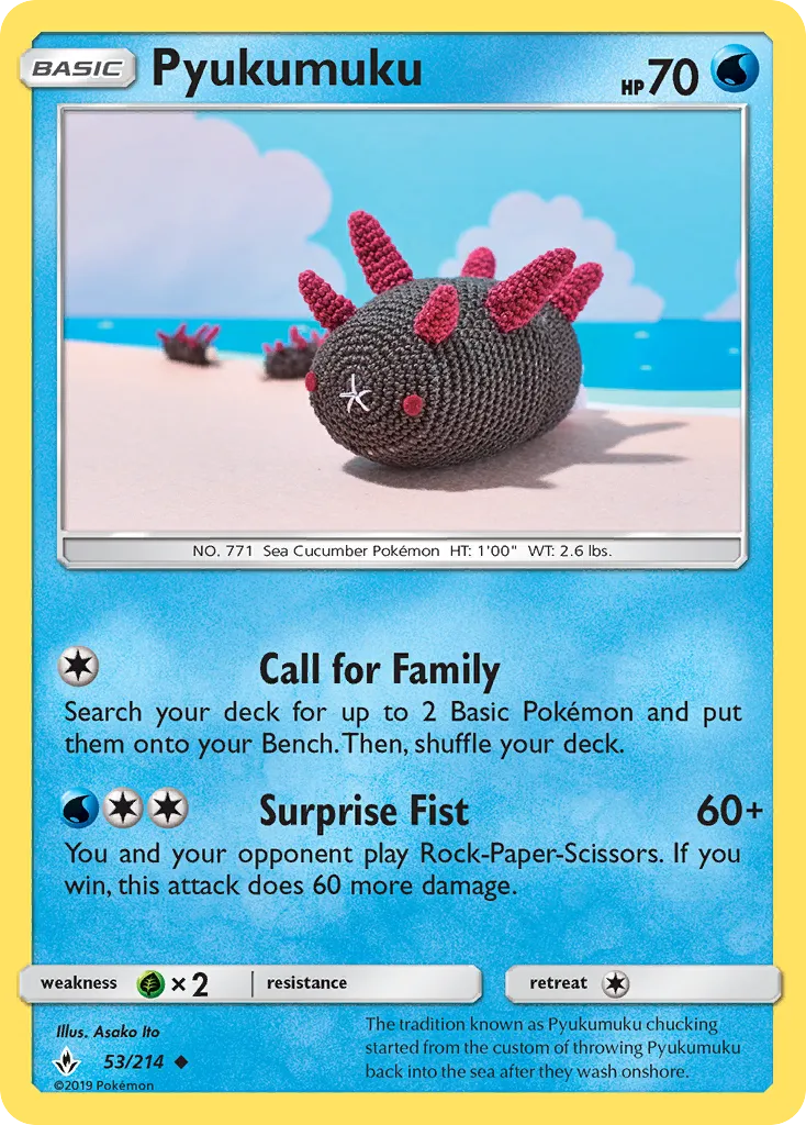 2019 Unbroken Bonds Pyukumuku #053/214 Uncommon card image