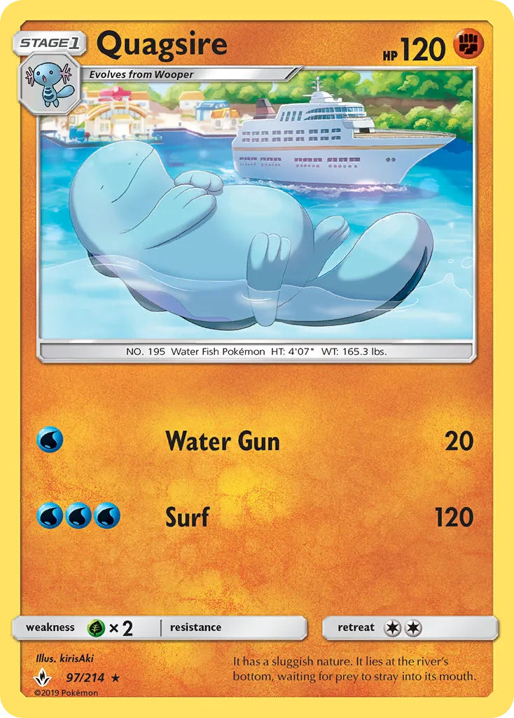 2019 Unbroken Bonds Quagsire #097/214 Rare card image