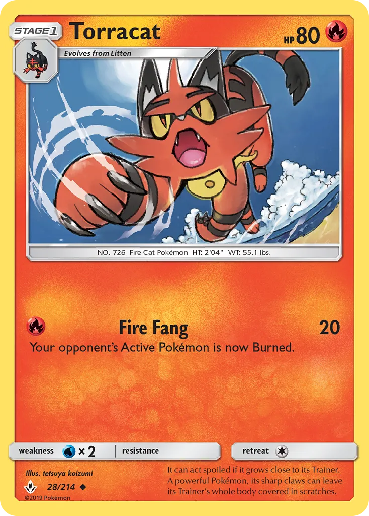 2019 Unbroken Bonds Torracat Uncommon #028/214 Uncommon card image