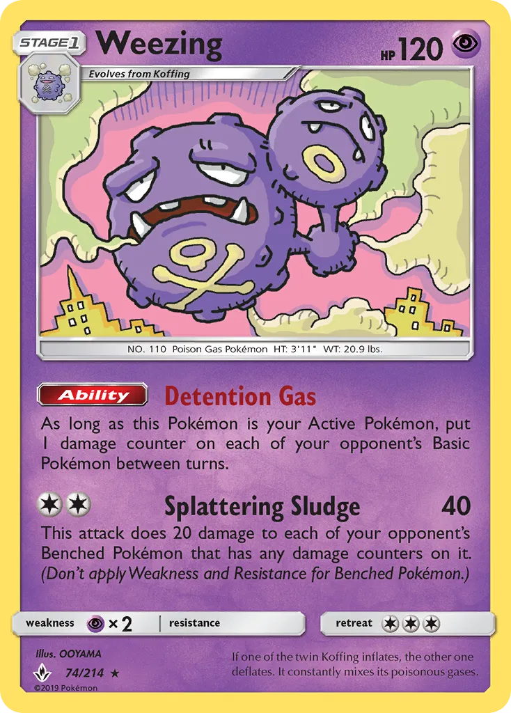 2019 Unbroken Bonds Weezing #074/214 Rare card image
