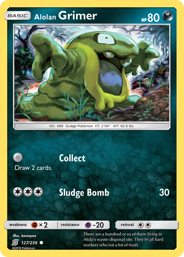 2019 Unified Minds Alolan Grimer Common #127/236 Common card image