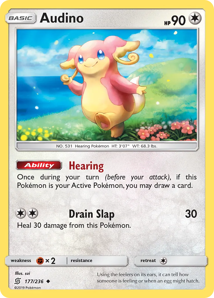 2019 Unified Minds Audino #177/236 Uncommon card image
