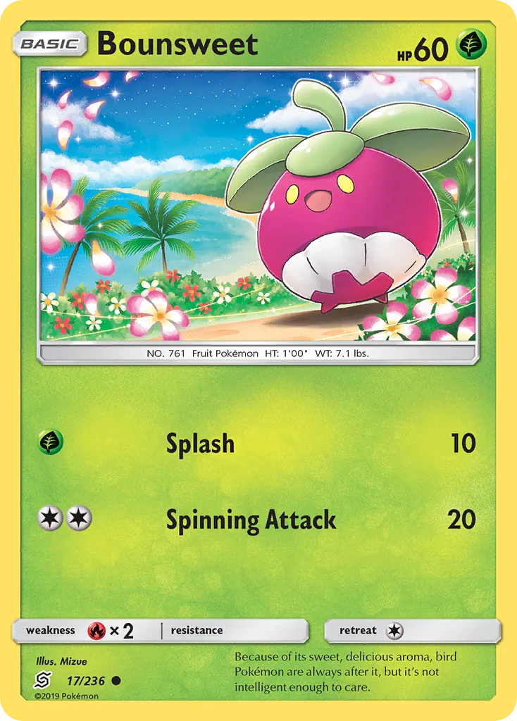 2019 Unified Minds Bounsweet #017/236 Common card image