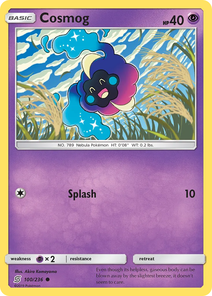 2019 Unified Minds Cosmog Common #100/236 Common card image