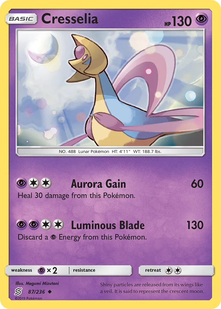 2019 Unified Minds Cresselia #087/236 Uncommon card image