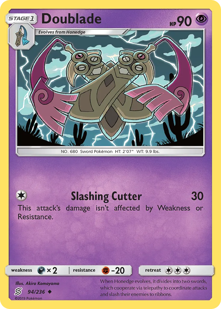 2019 Unified Minds Doublade Uncommon #094/236 Uncommon card image