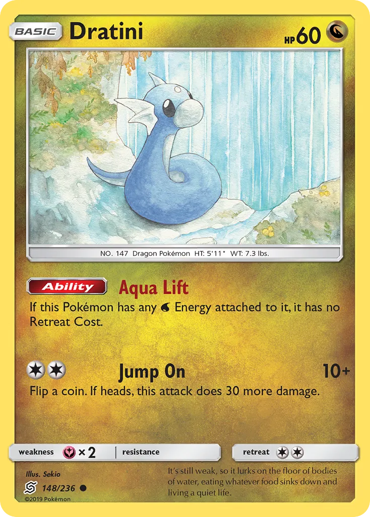 2019 Unified Minds Dratini Common #147/236 Common card image