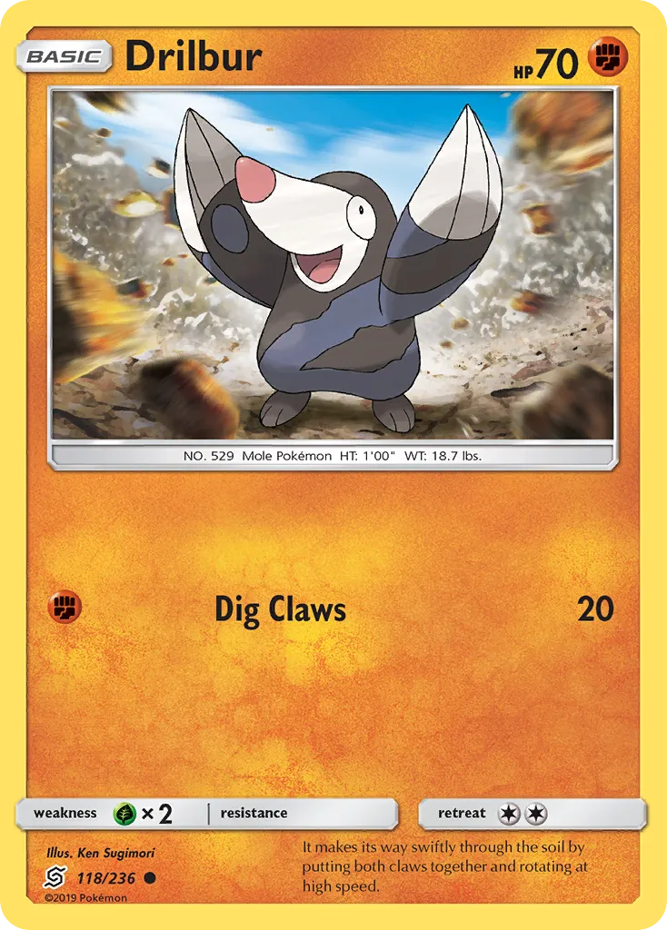 2019 Unified Minds Drilbur Common #118/236 Common card image