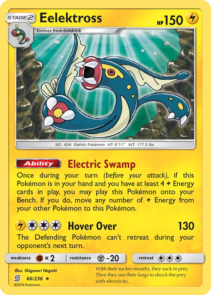 2019 Unified Minds Eelektross #066/236 Rare Holo card image