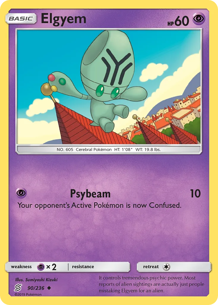 2019 Unified Minds Elgyem #090/236 Uncommon card image