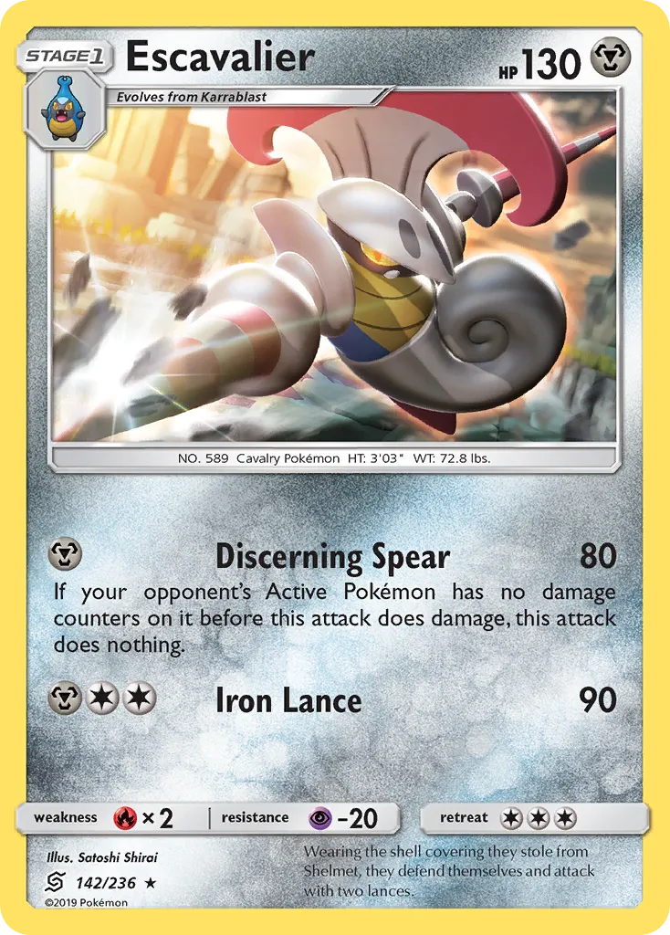 2019 Unified Minds Escavalier #142/236 Rare card image