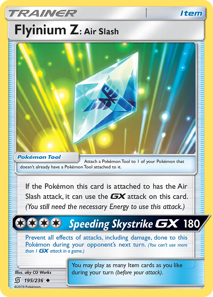 2019 Unified Minds Flyinium Z: Air Slash #195/236 Uncommon card image