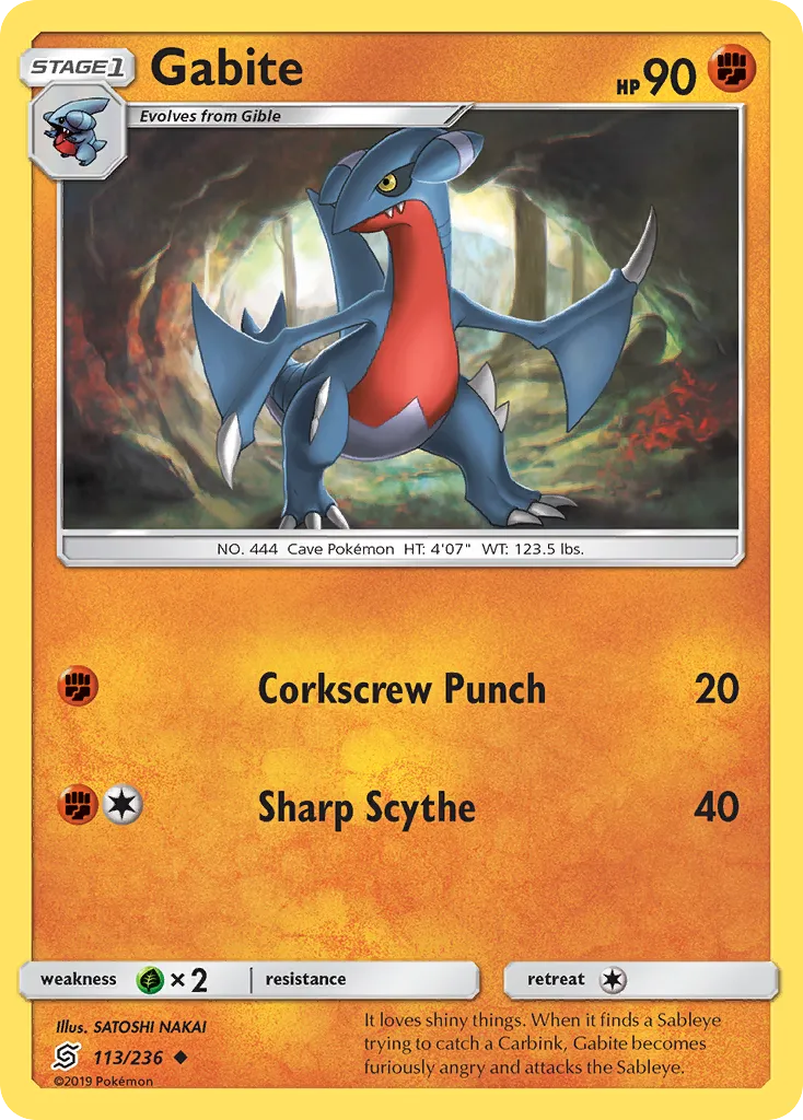 2019 Unified Minds Gabite Uncommon #113/236 Uncommon card image