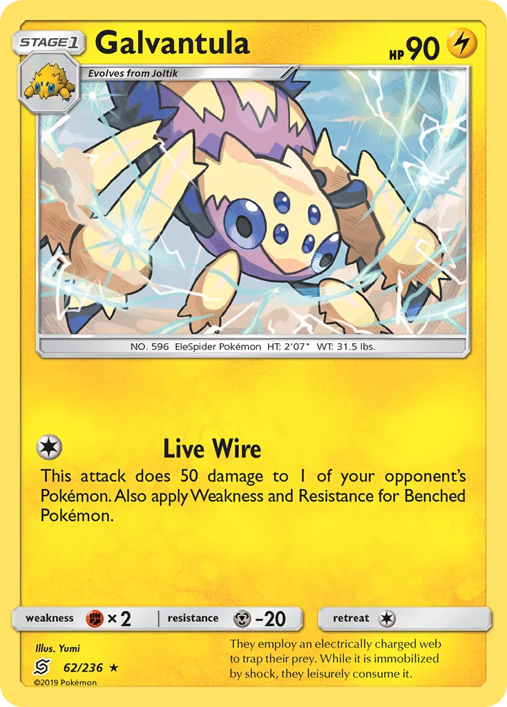 2019 Unified Minds Galvantula #062/236 Rare card image