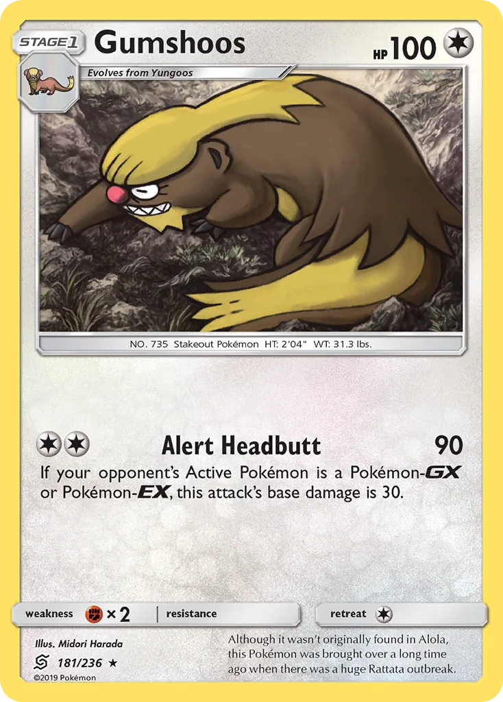 2019 Unified Minds Gumshoos #181/236 Rare card image