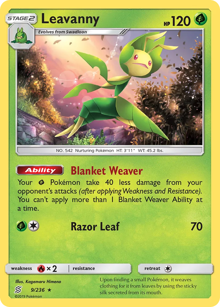 2019 Unified Minds Leavanny #009/236 Rare card image