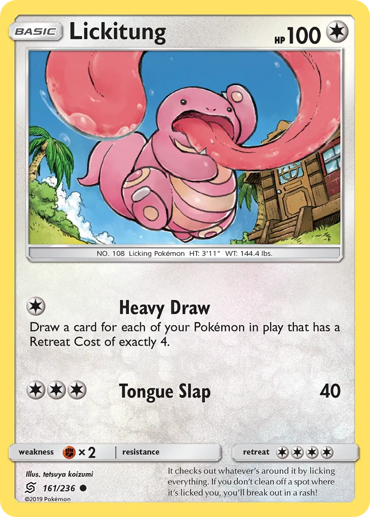 2019 Unified Minds Lickitung Common #161/236 Common card image