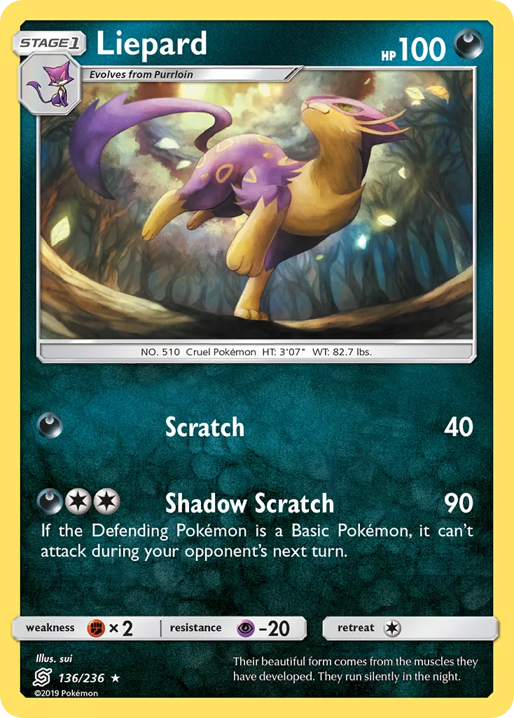 2019 Unified Minds Liepard #136/236 Rare card image