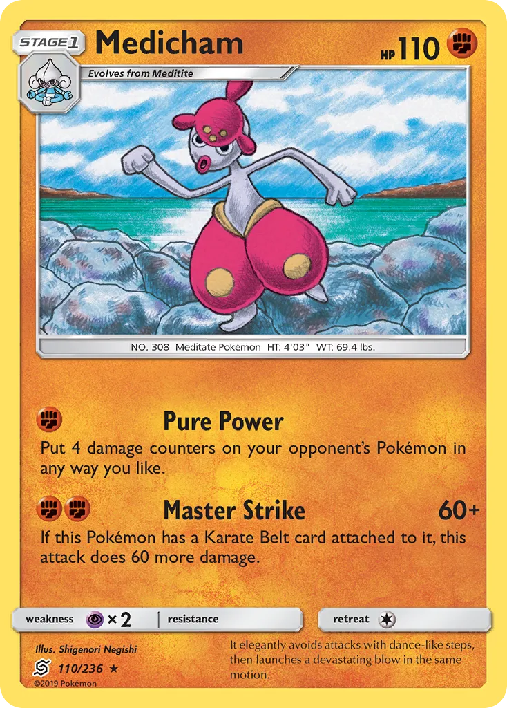 2019 Unified Minds Medicham #110/236 Rare card image