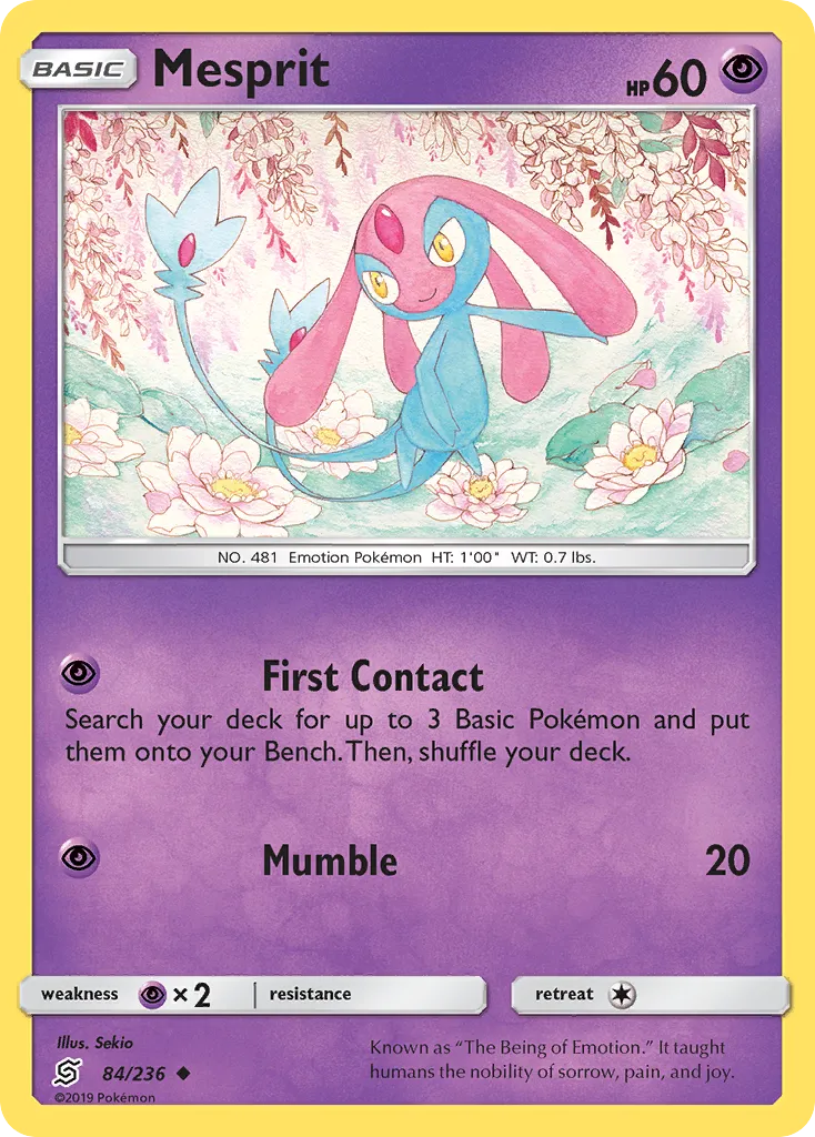 2019 Unified Minds Mesprit Uncommon #084/236 Uncommon card image