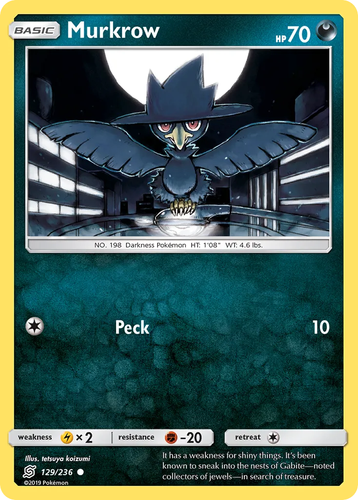 2019 Unified Minds Murkrow Common #128/236 Common card image