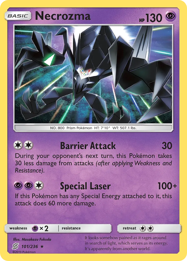 2019 Unified Minds Necrozma Rare #101/236 Rare card image
