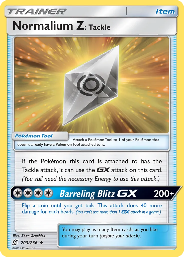 2019 Unified Minds Normalium Z: Tackle #203/236 Uncommon card image