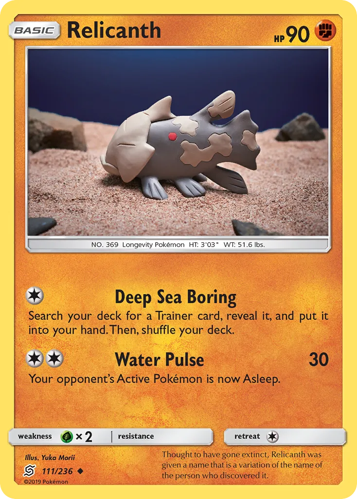 2019 Unified Minds Relicanth Uncommon #111/236 Uncommon card image