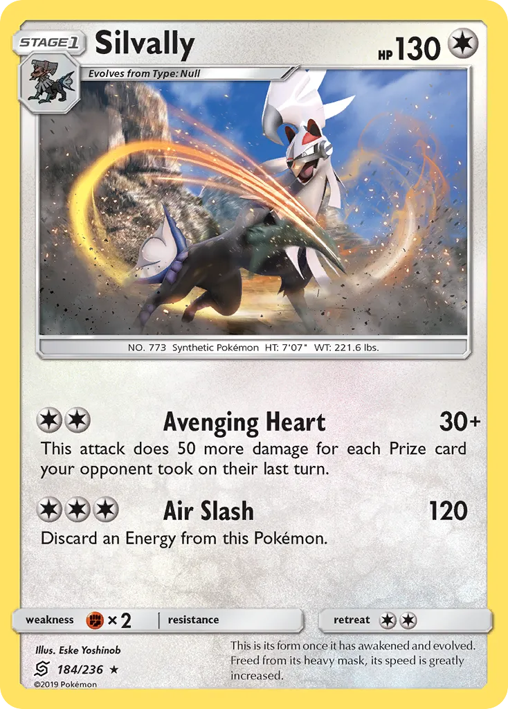 2019 Unified Minds Silvally #184/236 Rare Holo card image