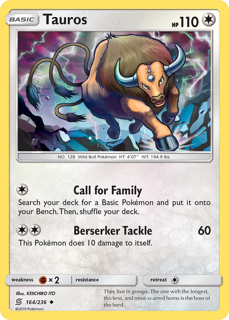 2019 Unified Minds Tauros #164/236 Uncommon card image