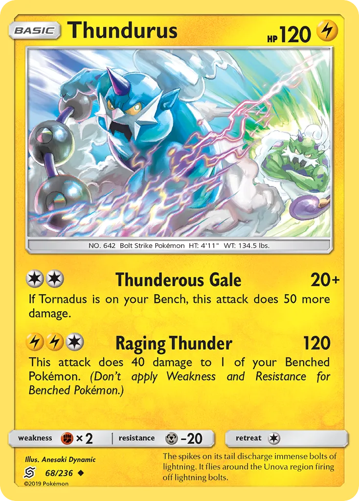 2019 Unified Minds Thundurus Uncommon #068/236 Uncommon card image