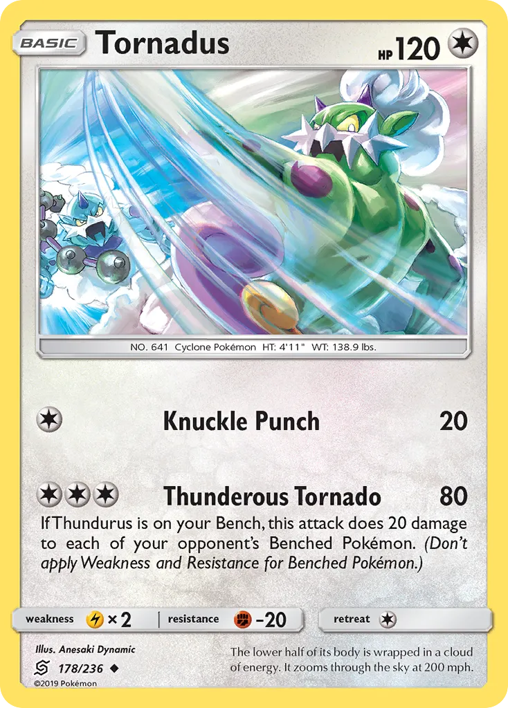 2019 Unified Minds Tornadus Uncommon #178/236 Uncommon card image