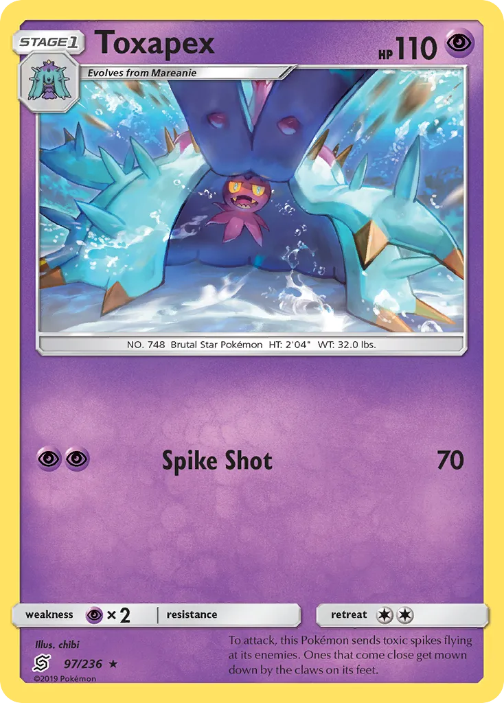 2019 Unified Minds Toxapex #097/236 Rare card image