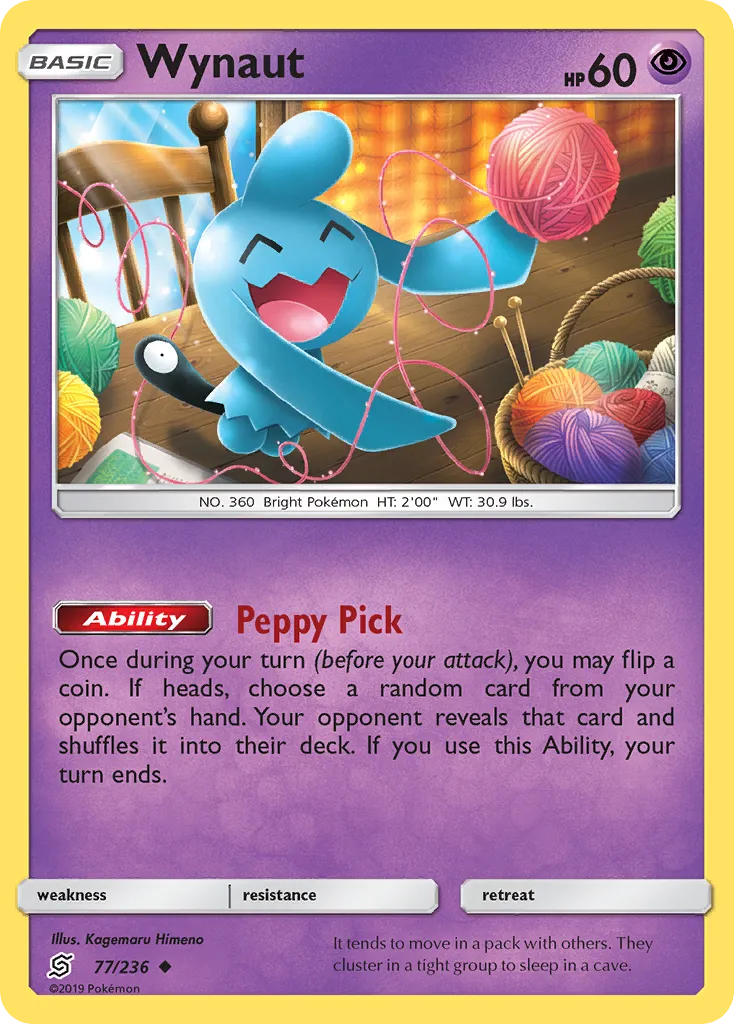 2019 Unified Minds Wynaut #077/236 Uncommon card image