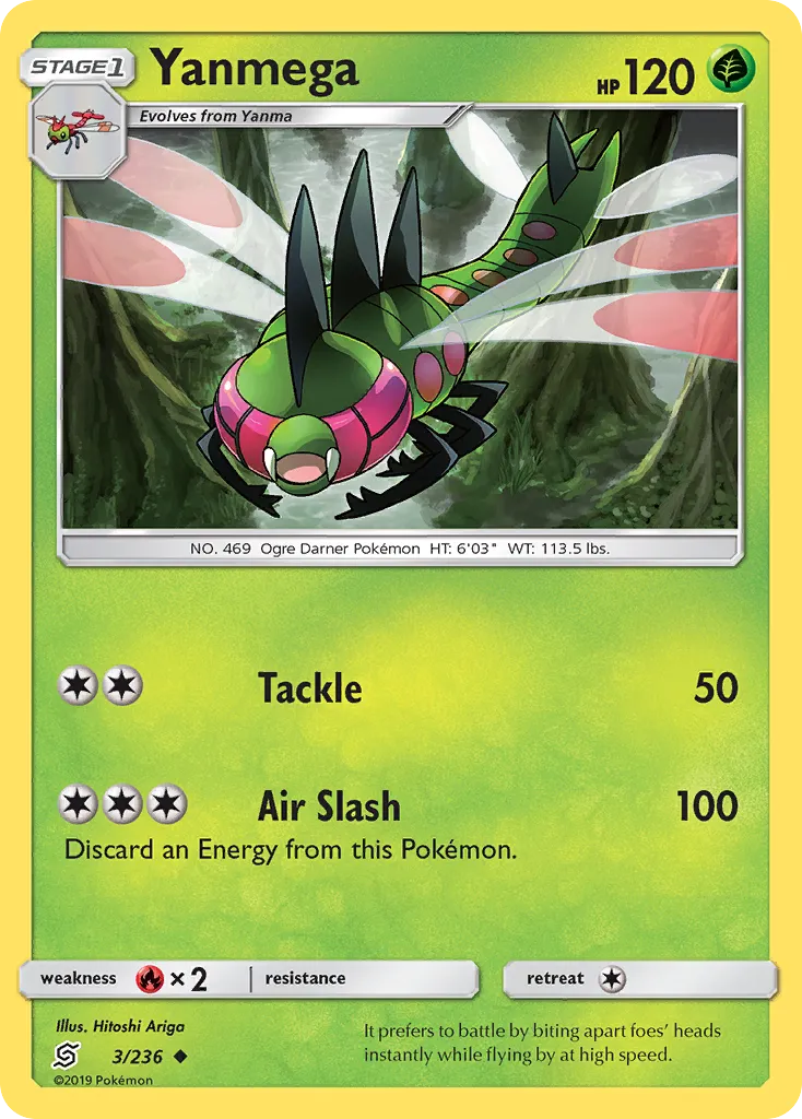 2019 Unified Minds Yanmega Uncommon #003/236 Uncommon card image