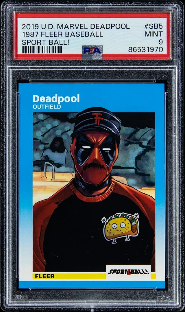2019 Upper Deck 1987 Fleer Baseball Marvel Deadpool Sport Ball! #SB5 card image