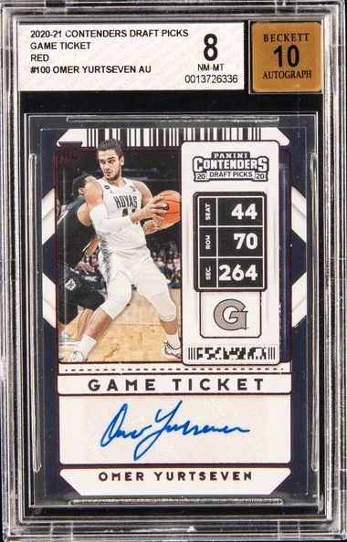 2020-21 Contenders Omer Yurtseven Draft Picks Game Ticket Red #100 card image
