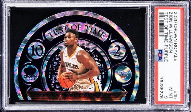 2020-21 Crown Royale Zion Williamson Test Of Time - Purple #15 card image