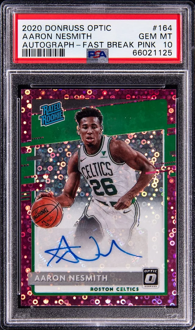 2020-21 Donruss Optic Aaron Nesmith Autographs Fast Break Pink #164 card image