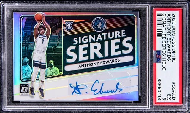2020-21 Donruss Optic Anthony Edwards Signature Series Holo #SSAED card image