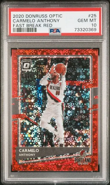2020-21 Donruss Optic Carmelo Anthony Fast Break Red #25 card image