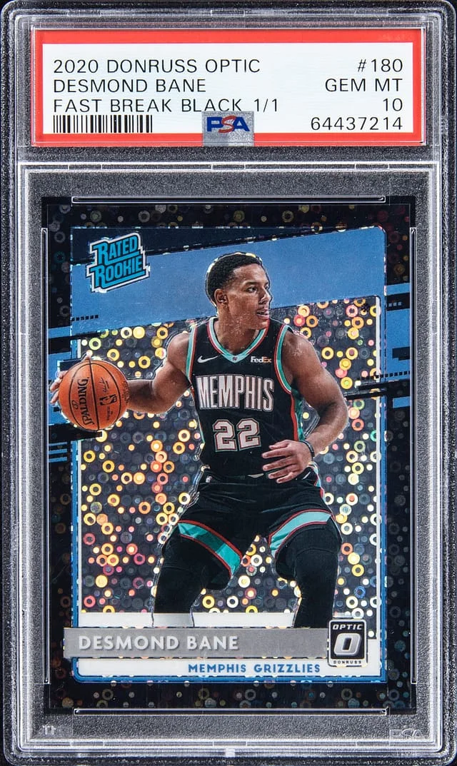 2020-21 Donruss Optic Desmond Bane Fast Break Black Prizm #180 card image