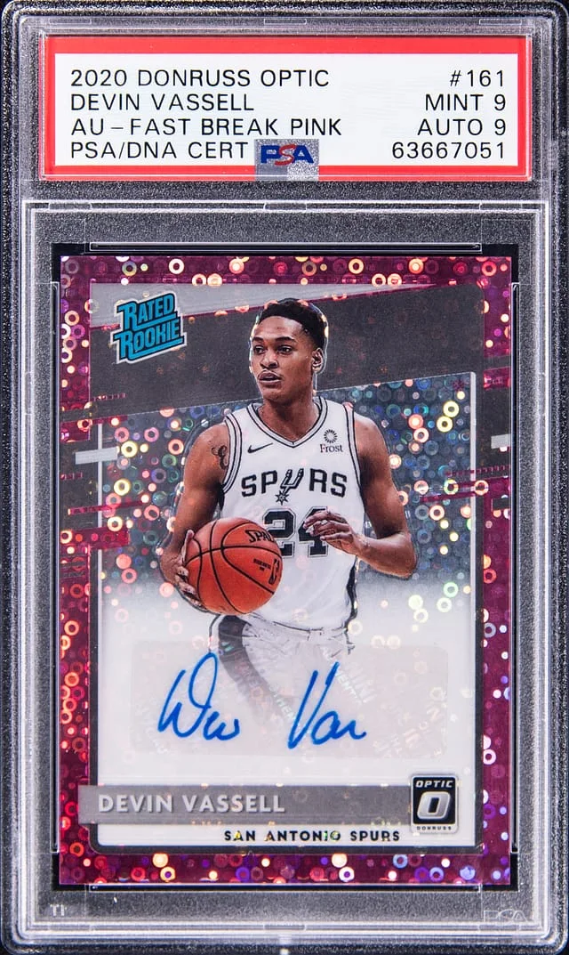 2020-21 Donruss Optic Devin Vassell Autograph Fast Break Pink #161 card image