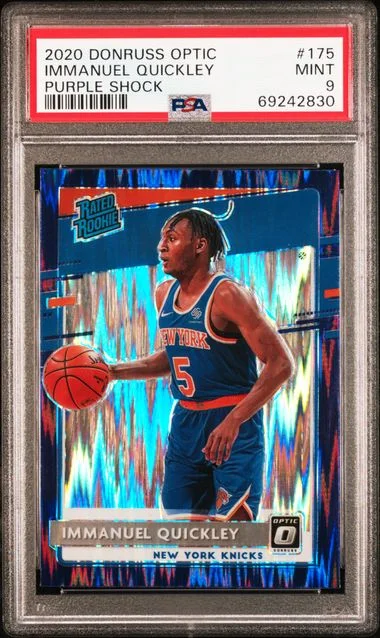 2020-21 Donruss Optic Immanuel Quickley Purple Shock #175 card image