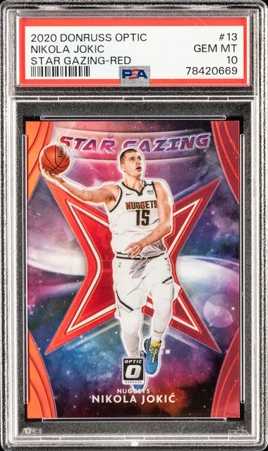 2020-21 Donruss Optic Nikola Jokic Star Gazing Red #13 card image