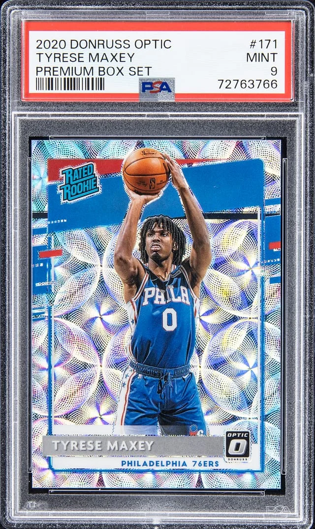 2020-21 Donruss Optic Tyrese Maxey Red Pulsar #171 card image