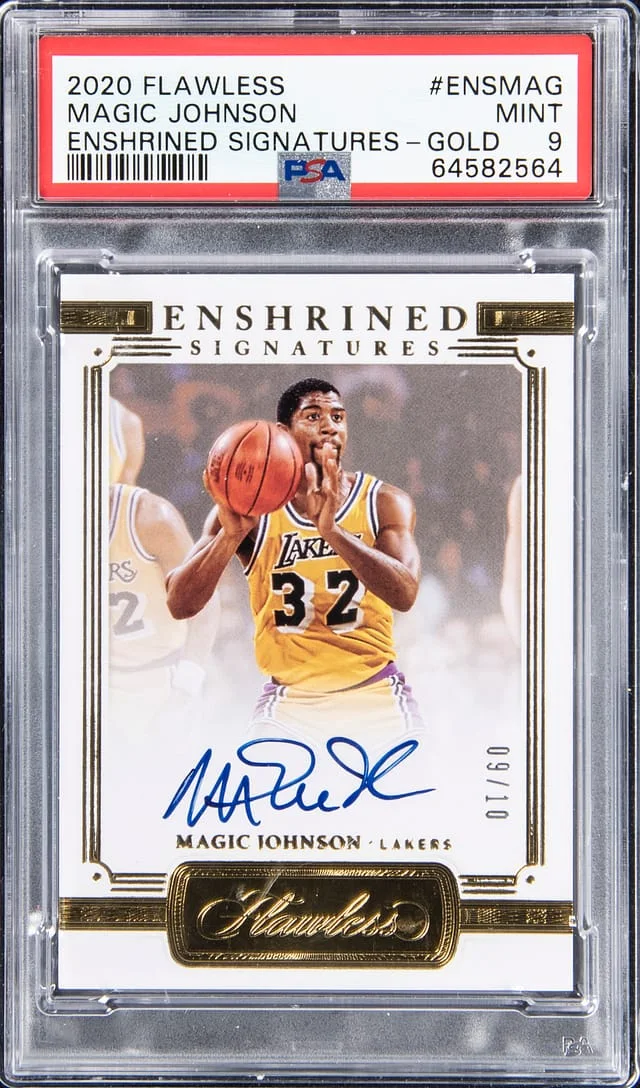 2020-21 Flawless Magic Johnson Enshrined Signatures Gold #ENS-MAG card image
