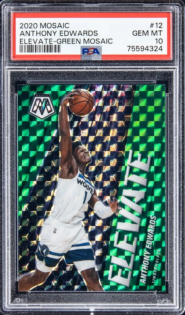 2020-21 Mosaic Anthony Edwards Elevate - Green Mosaic #12 card image
